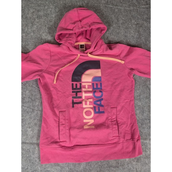 The North Face Women's Pink Logo Graphic Hoodie Size S/P Pullover Sweatshirt - Picture 3 of 7